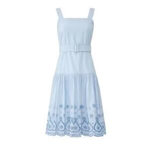 Draper James NEW Women’s Blue White 100% Cotton Eyelet Embroidered Dress Size 2